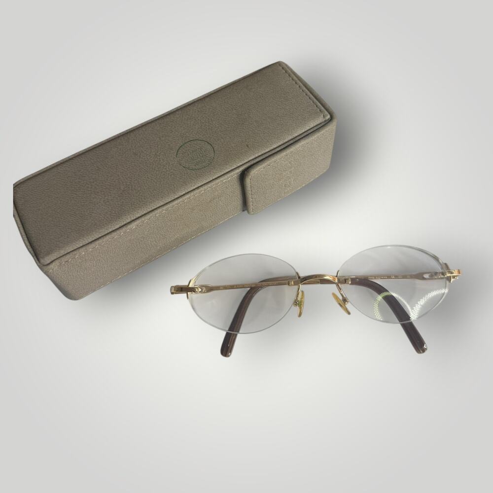 Vintage FRED Paris Alaska Prestige 606 Grenat Rimless Eyeglasses Garnet Stone